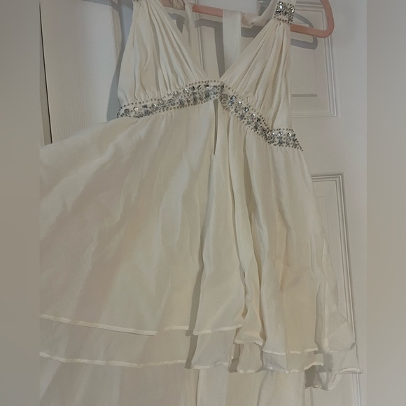 Victoria Secret Vintage Elegant Silk Cream Babydoll with Silver Sequins - Picture 2 of 6